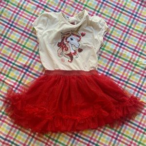 Size 6 girls unicorn Valentine’s Day dress